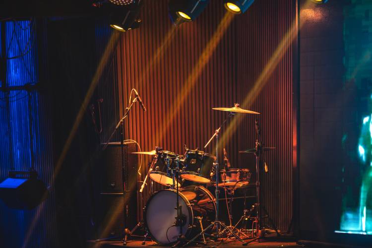 drum kit rhythm room live music venue